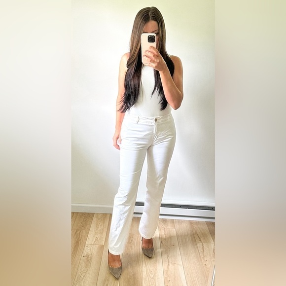 Max Mara Weekend White W12 straight Leg Pants sz 4 - Picture 2 of 11